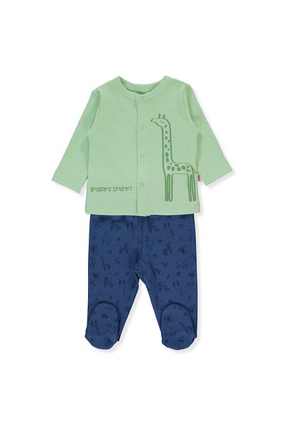 Bebetto 2-Piece Organic Interlock Pajamas Set with Booties - F1344