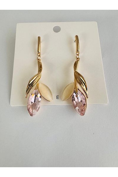 DEVİ fashion Purple Leaf Zircon Stone Earrings