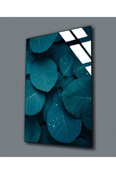 Harikabirev HARİKABİREV | TABLOA CU FRUNZE TURCOAZ DE STICLA INESPRIMABILĂ (TEMPERATĂ) 02 | TMTEKLİ