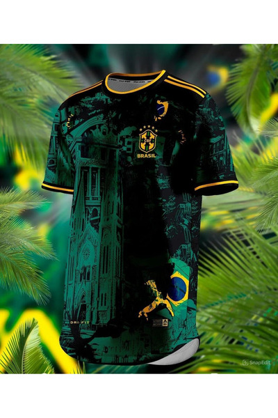 Legent Lady Neymar Jr Brezilya Özel Tasarım Forması Yeşil Sarı