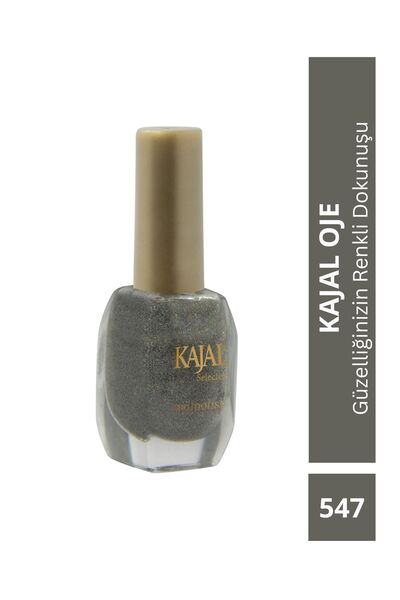 KAJAL Simli Antrasit Oje - Shimmery Charcoal Nail Polish - No: 547