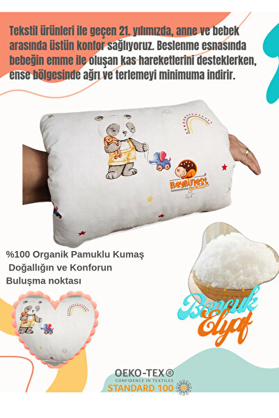 BeybiNest Pratik Emzirme Destek Kolluğu Yastık %100 Organik Pamuklu Yıldızlar