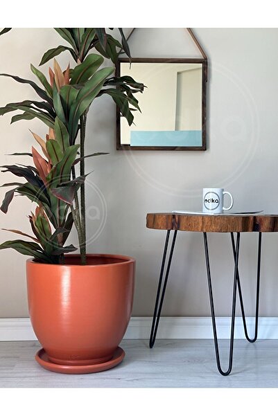 odka 20litre Klasik Saksı Tabaklı 30cmx30cm Kiremit