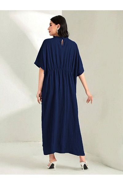 Know Φόρεμα Navy Blue Modest με μανίκια από νυχτερίδα