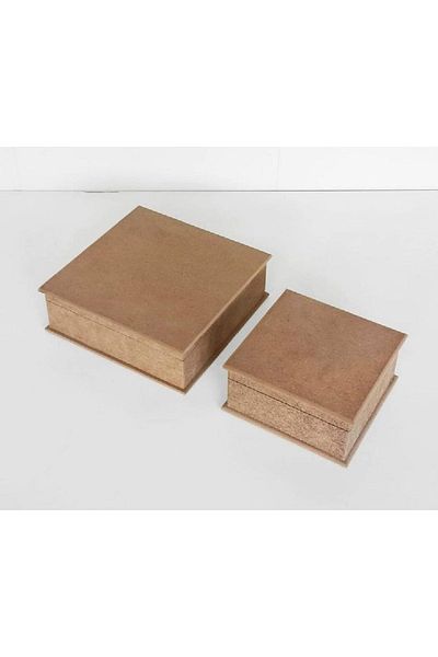 Altınyapı Hobi Market DOUBLE SQUARE BOXES WITH HAT MDF UNPAINTED