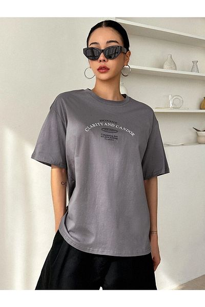 Know Γυναικείο μπλουζάκι Smoked Clarity And Candor Printed Oversize