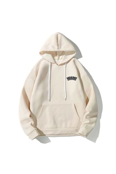 Know Φούτερ με κουκούλα 3 κλωστών Unisex Ecru Miami 23