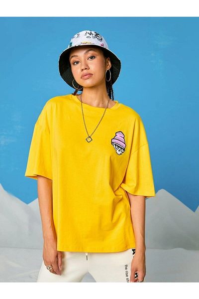 Know Women's Yellow Today Was Printed Oversize T-Shirt
