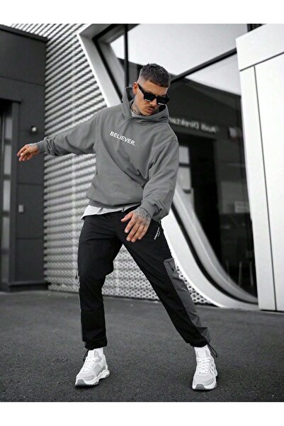 Know pánská oversize Smoked Believer - potištěná mikina s kapucí