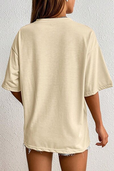 Know Γυναικείο μπλουζάκι με στάμπα σε μπεζ Mountains