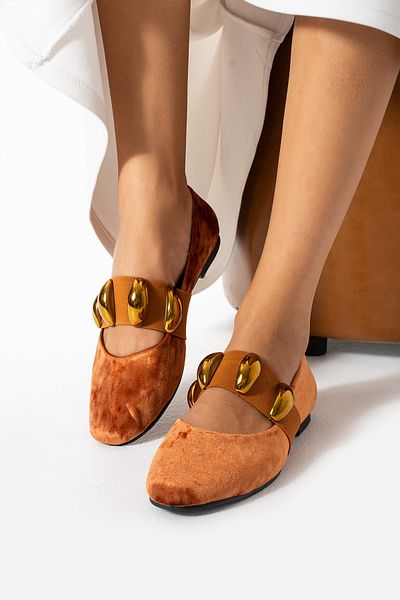 SHOW LİFE Gold Buckle - Women's Ballerina with Accessories
