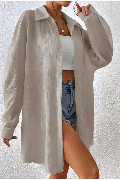 Know Beiges Oversize Damen Longshirt
