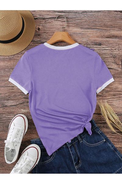 Know Μπλουζάκι Unisex λιλά χτενισμένο βαμβακερό Interlock