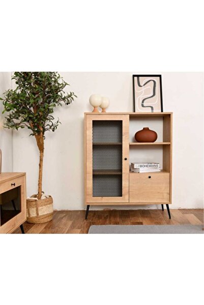 VOWTURKEY Calvin Çok Amaçlı Dolap Endüstriyel Tel Örgü Kapaklı Şık Tasarım