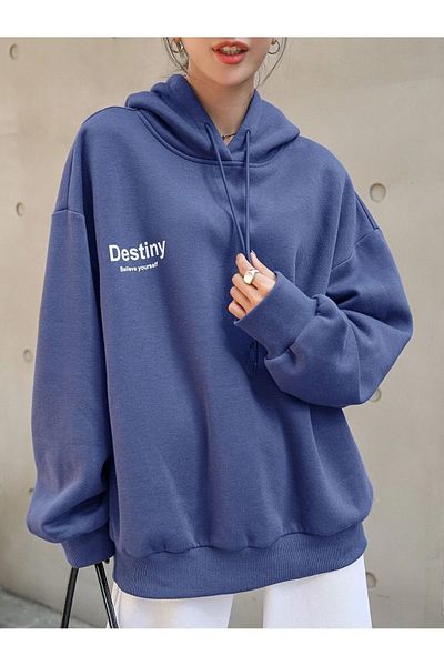 Know Φούτερ Indigo Blue Destiny Design με στάμπα - 3 κλωστές