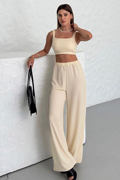 Know Брюки Orme Crop і світло-коричнева шуба Burumcuk Crinkle Suit