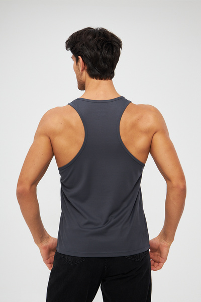 YÜKSEL IŞIK Men's Athlete Tank - Anthracite Printed Color