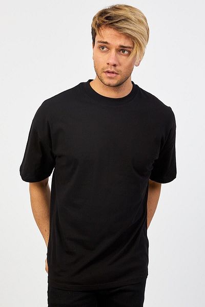 Know Μαύρο μονόχρωμο μπλουζάκι Oversize
