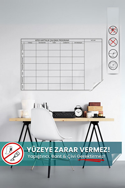 Pi Papers Kpss Çalışma Çizelgesi Planlayıcı - Not Belge Tutucu Özellikli, Yapışkansız Tutunan Akıllı Kağıt