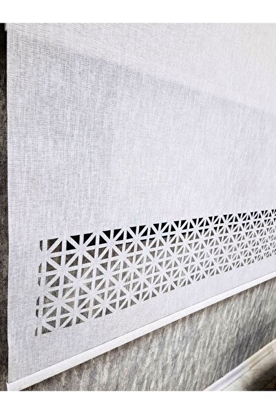 BBB Çift Mekanizmalı Keten Lazer Kesim Tül ve Stor Perde MLT5017