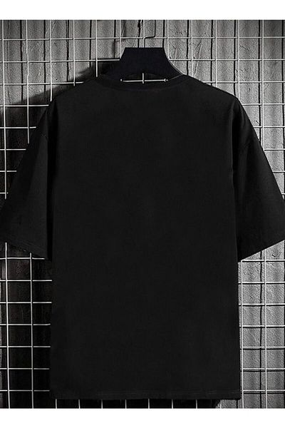 Know Unisex Black NASA Moon Earth Printed Oversize T-shirt