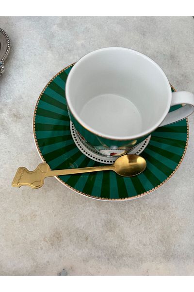 Hatice sakallı design 1 Piece New Year Christmas Gold Coffee Spice Christmas Dessert Spoon (Socks)