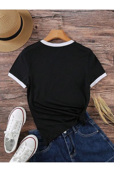 Know Unisex Μαύρο χτενισμένο μπλουζάκι Interlock