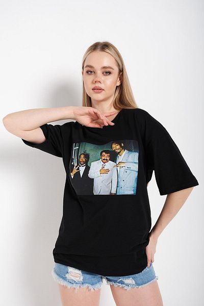 Know Tricou cu imprimeu Gürses, negru, pentru femei