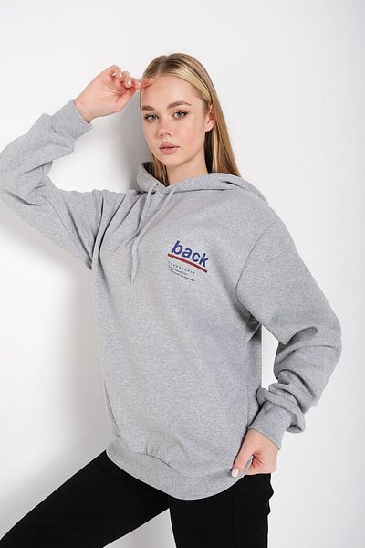 Know Γυναικείο φούτερ σε γκρι πλάτη με στάμπα oversize