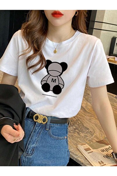 Know Жіноча біла футболка з принтом панди Wanwan Panda великого розміру