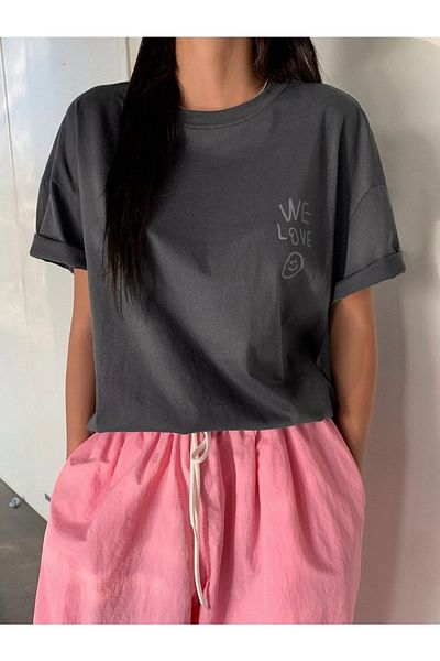 Know Dámské oversize tričko Smoked Love Love Love Printed