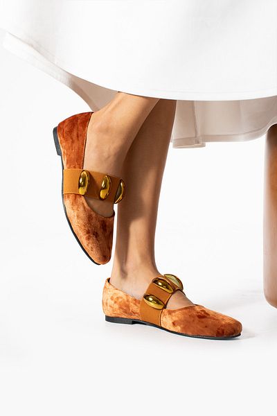 SHOW LİFE Gold Buckle - Women's Ballerina with Accessories