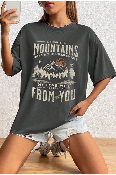 Know Γυναικείο μπλουζάκι Smoked Mountains με στάμπα oversize