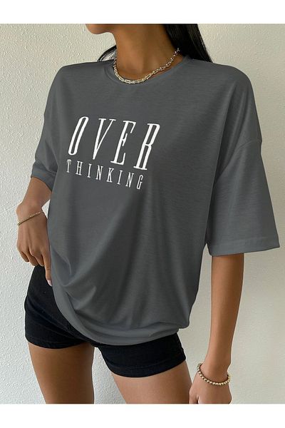 Know Women's Smoked Over Thinking Printed Oversize T-shirt