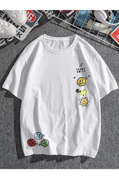 Know Ανδρικό T-shirt Funny Smile με στάμπα Oversize
