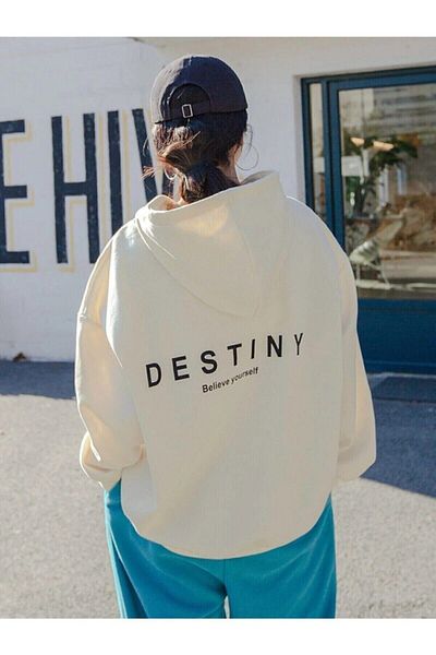 Know 3 Thread Destiny Design Printed Ecru Sweatshirt