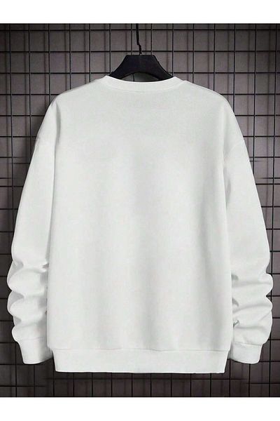 Know Weißes California Chase Greatness bedrucktes – übergroßes Herren-Sweatshirt mit Rundhalsausschnitt