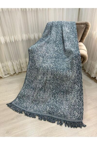 Özlü Home Lüks Pamuklu Koltuk-çekyat Örtüsü Turkuaz Rengi 170x220 Çift Taraflı