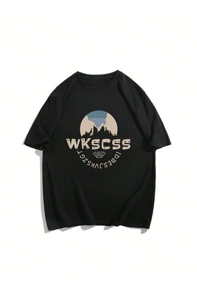 Know Women's Black Wkscss Printed Oversize T-shirt