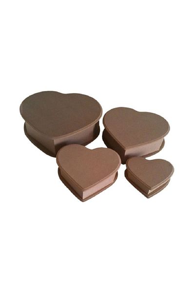 Altınyapı Hobi Market HEARTED FOUR SIZE BOXES MDF UNPAINTED