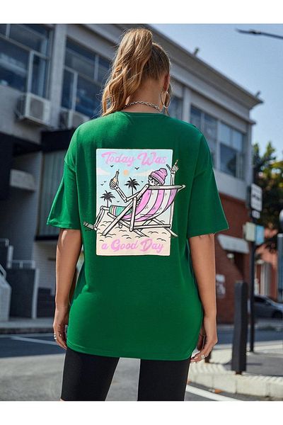 Know Γυναικείο Πράσινο T-Shirt Today was printed oversize
