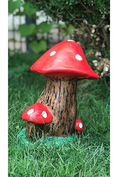 Velovis Dekoratif Sevimli Mantar / Bahçe Heykeli / Biblosu