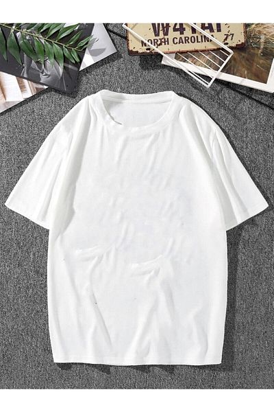 Know Ανδρικό μπλουζάκι με πλάτη White Goldfish με στάμπα oversize