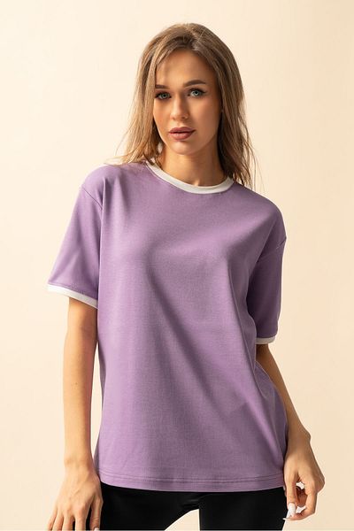 Know Tricou supradimensionat pentru femei Lilac Combed Interlock