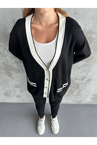 ZF BUTİK Knitwear Cardigan - Stripe Detailed