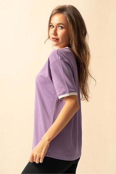 Know Tricou supradimensionat pentru femei Lilac Combed Interlock