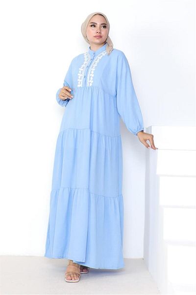 Bestenur Besticktes Ayrobin-Fledermausflügelkleid