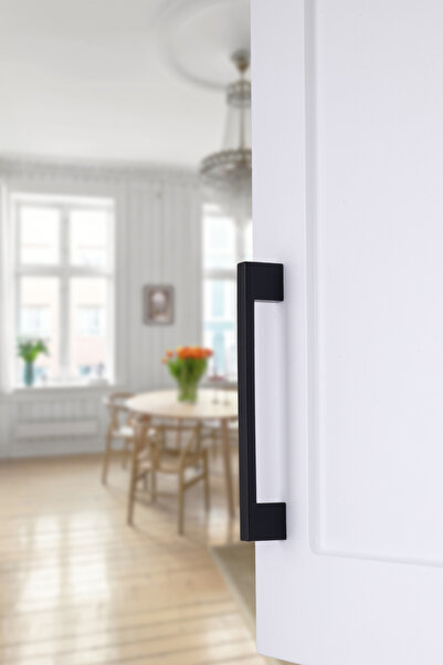 Erkul 906-MAT SİYAH Kulp (160 MM-16.0 CM) Lüks Country Mutfak Mobilya Dolap Çekmece Kulbu (ALÜMİNYUM)