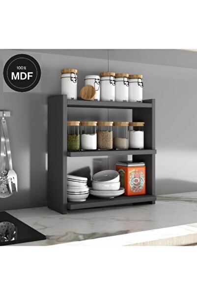 Ferah Mobilya Tezgah Üstü Düzenleyici Raf Antrasit