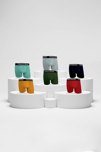 FRANCO RENZO Ανδρικό μπόξερ 6 τεμαχίων Luxury Box Boxer από βαμβάκι και Lycra